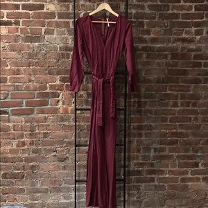 Free People Burgundy Jumpsuit